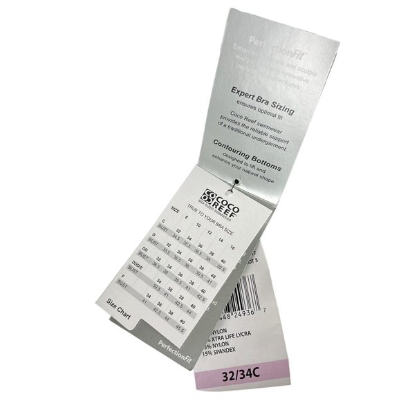 Coco Reef Diva Power Bikini Top Size 32/34C Harmony Mix Dots Bra Underwire Cups - Picture 7 of 8